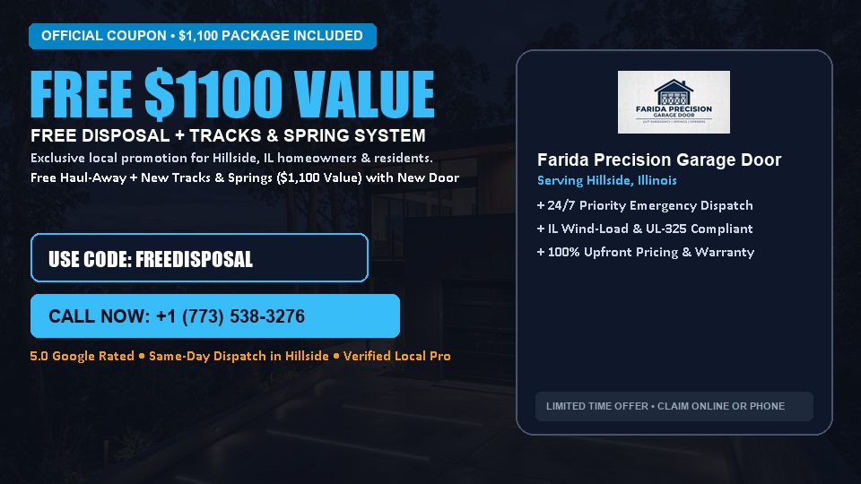 Farida Precision Garage Door FREE Haul-Away & Heavy-Duty Tracks with New Door